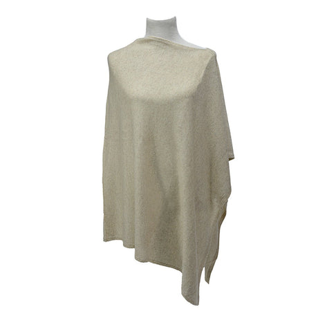 Solid Natural Cashmere Side neck poncho - BNB Crafts Inc